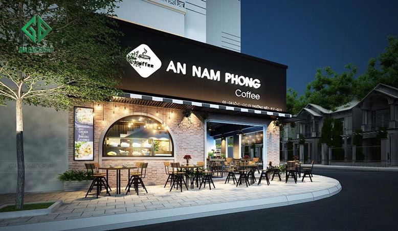 Thiết kế quán cafe Nam Phong theo phong cách châu Âu hiện đại