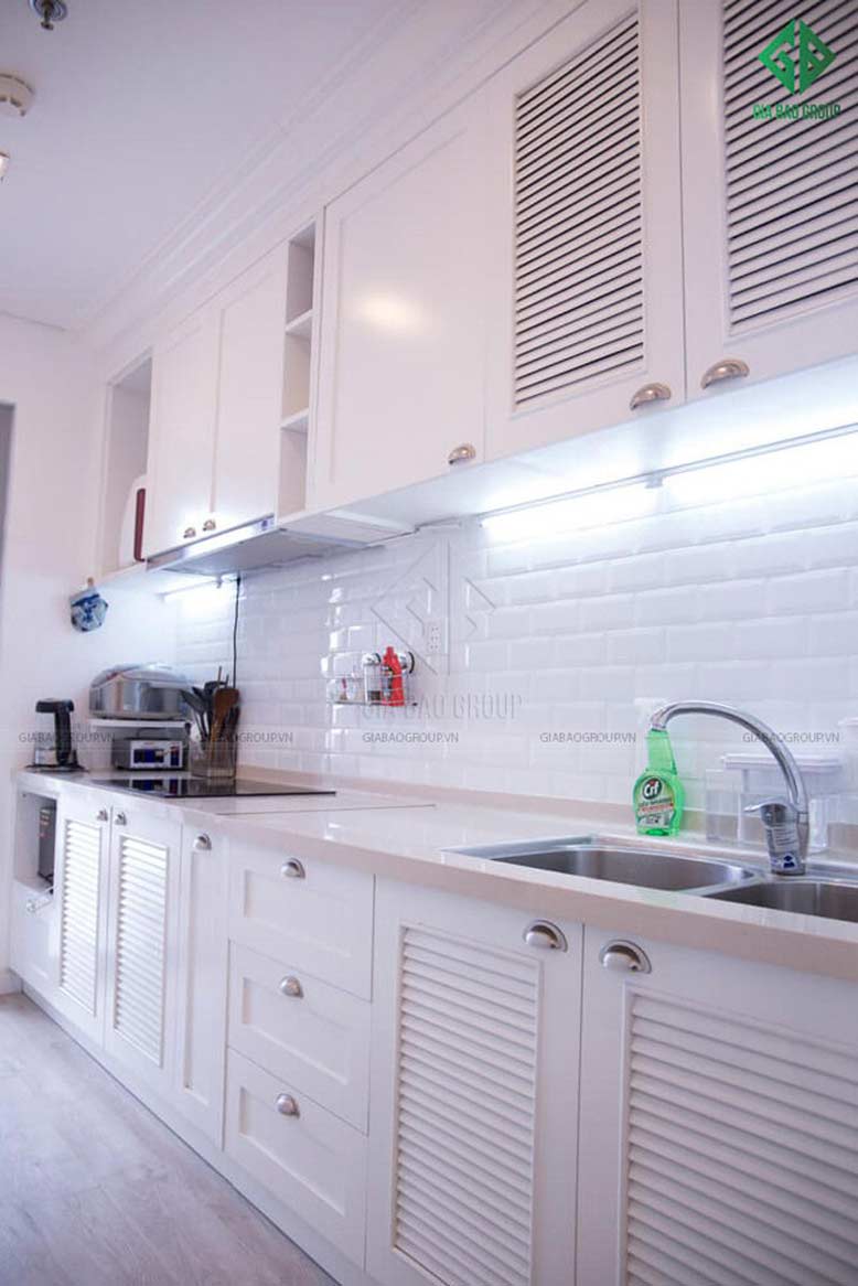 Thiết kế nội thất căn hộ 2 phòng ngủ cho phòng bếp tinh tế