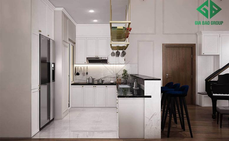 Thiết kế nội thất căn hộ chung cư cao cấp cho phòng bếp