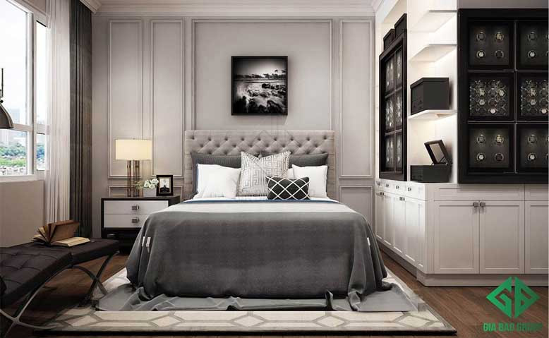 Thiết kế nội thất căn hộ chung cư cao cấp cho phòng ngủ 01