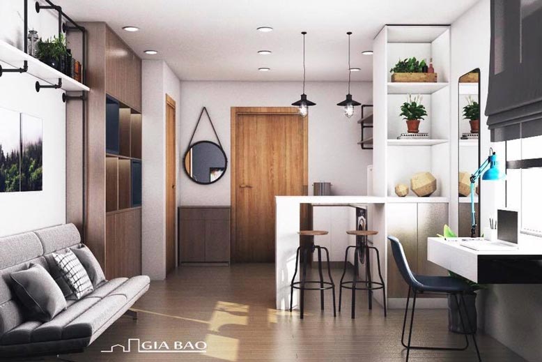 Thiết kế căn hộ 1 phòng ngủ tphcm hài hòa, tinh tế