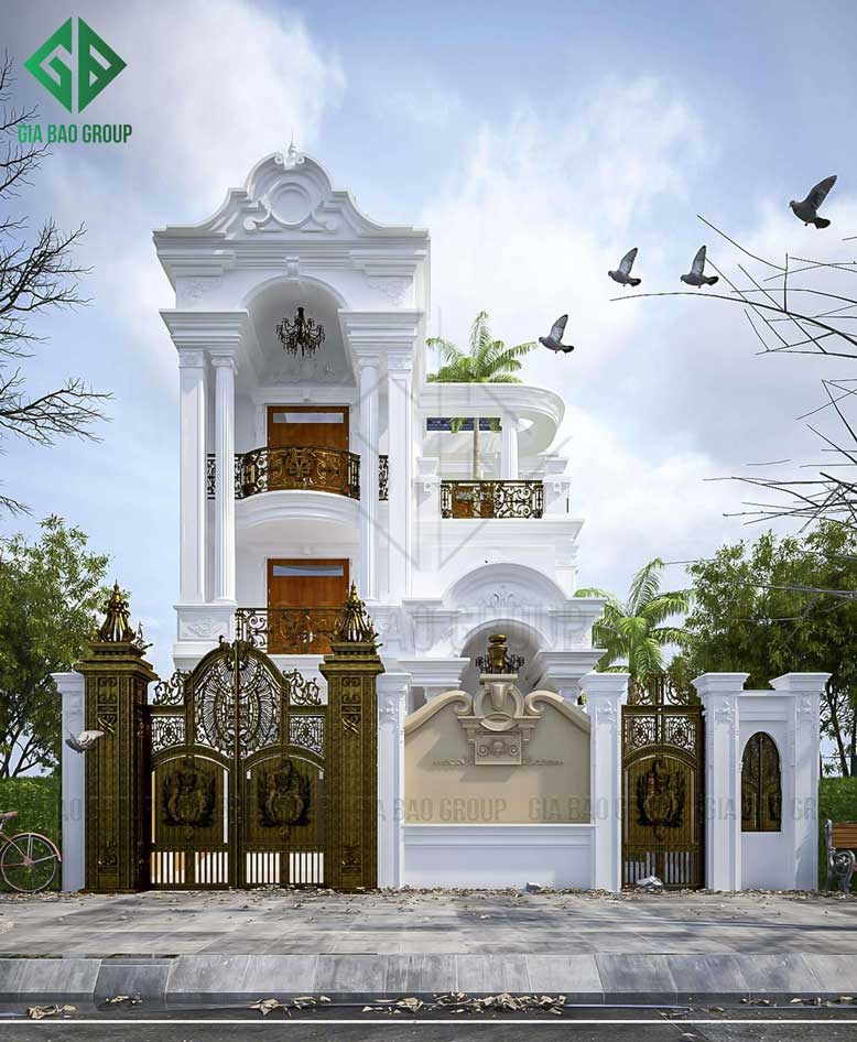 Biệt thự 3 tầng cổ điển tại Bình Dương của anh Diệp