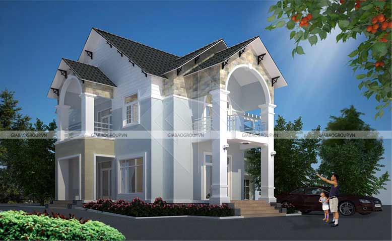Thiết kế nội thất biệt thự mái thái 2 tầng