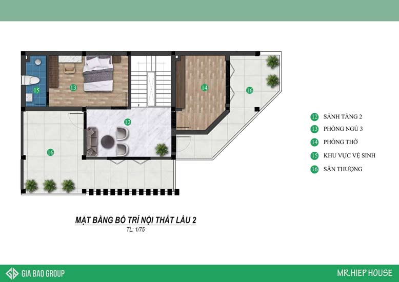 Chiêm ngưỡng mẫu biệt thự 3 tầng cho lầu 2