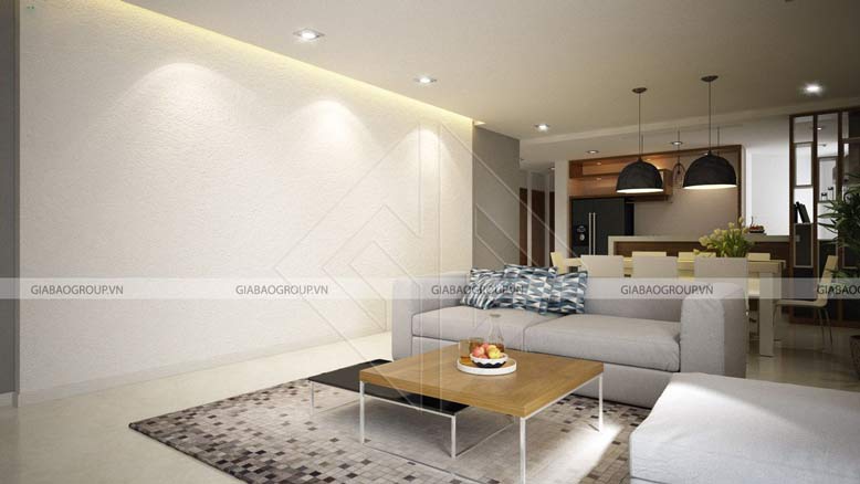 Phòng khách hiện đại trong mẫu thiết kế nội thất biệt thự mái thái
