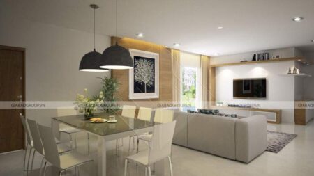 Thiết kế nội thất biệt thự mái thái 2 tầng tại Long An
