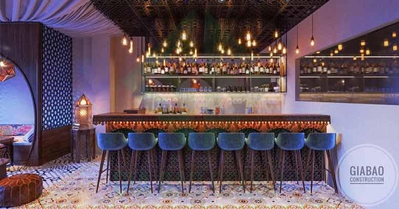 Thiết kế quầy bar quán cafe với khu vực pha chế ấn tượng