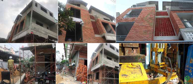 Hình ảnh thực tế thi công nhà phố 3 tầng hiện đại kết hợp biệt thự mini