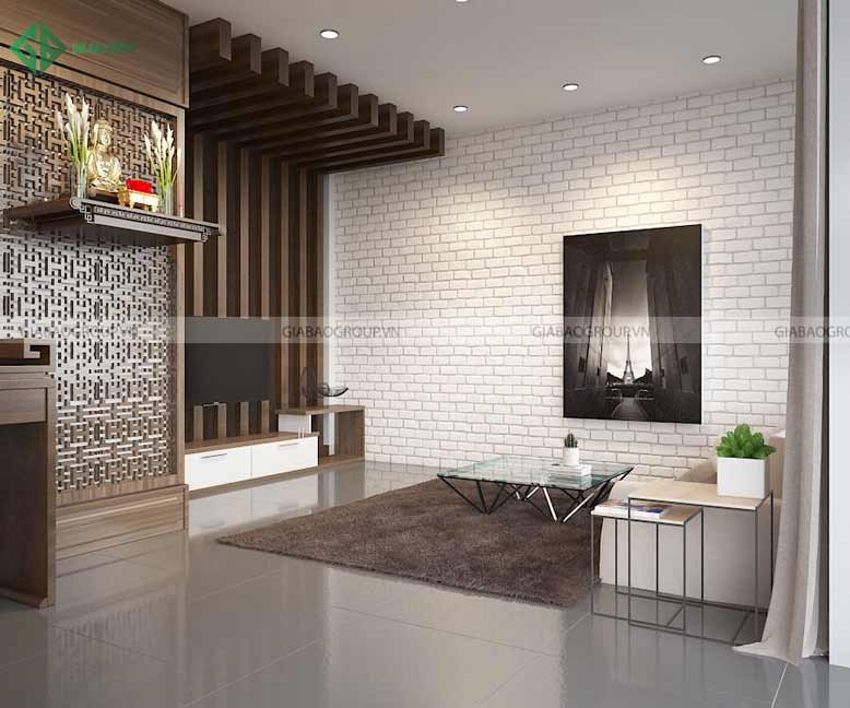 Phòng thờ bài trí đơn giản