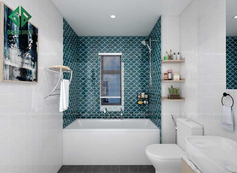 Thiết kế nội thất nhà phố lavila với phòng tắm bắt mắt