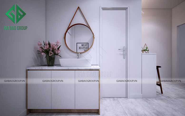 Thiết kế nội thất nhà phố với phòng tắm tối giản, siêu hiện đại