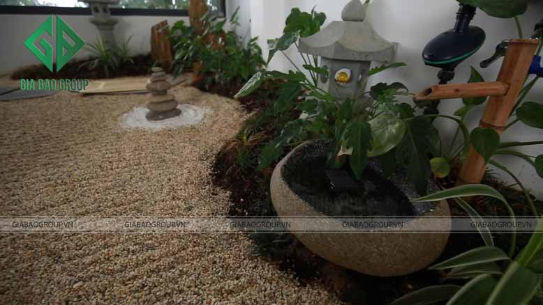 Tiểu cảnh khô của thiết kế nhà phố nhà anh tâm