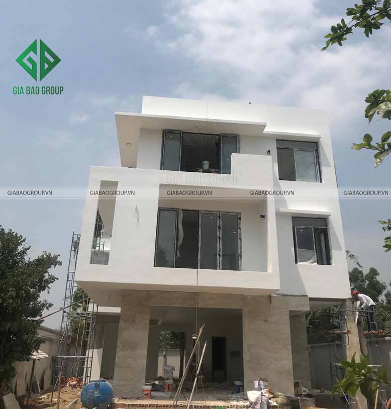 quá trình thi công nhà phố 3 tầng của anh tâm củ chi