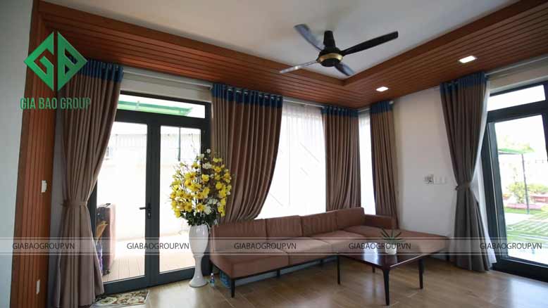 Phòng khách của nhà phố đẹp 3 tầng