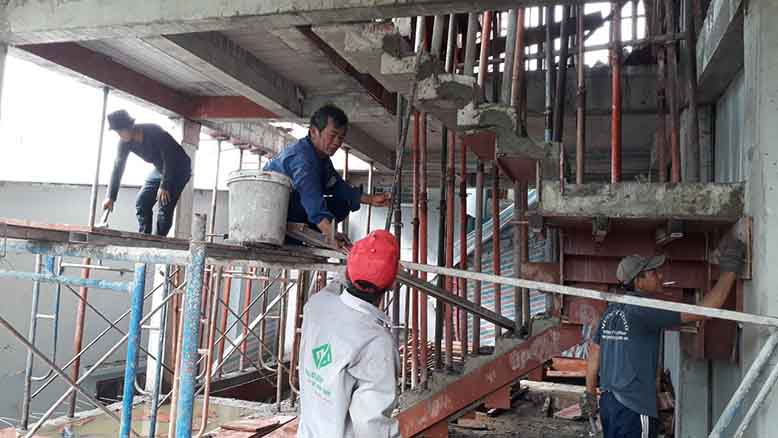 Hình ảnh thực tế thi công nhà phố tân cổ điển