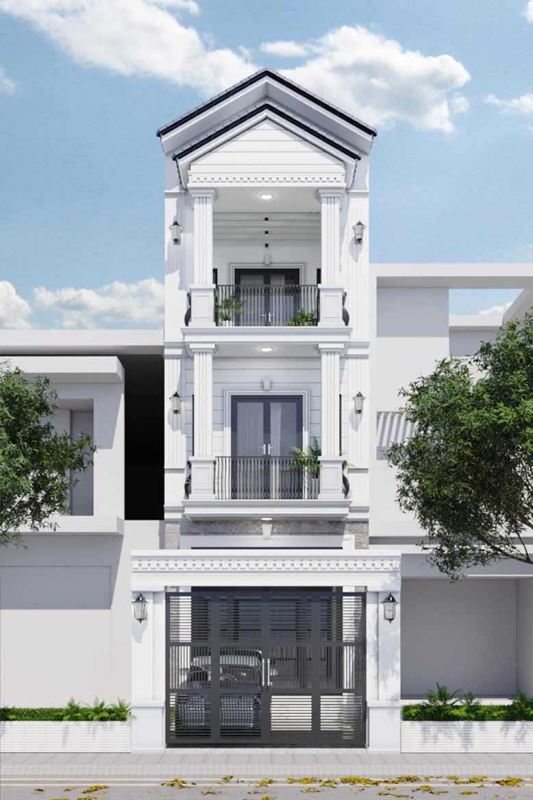Sự đơn giản nhưng vẫn mang đến sự sang trọng của mẫu nhà phố tân cổ điển đẹp