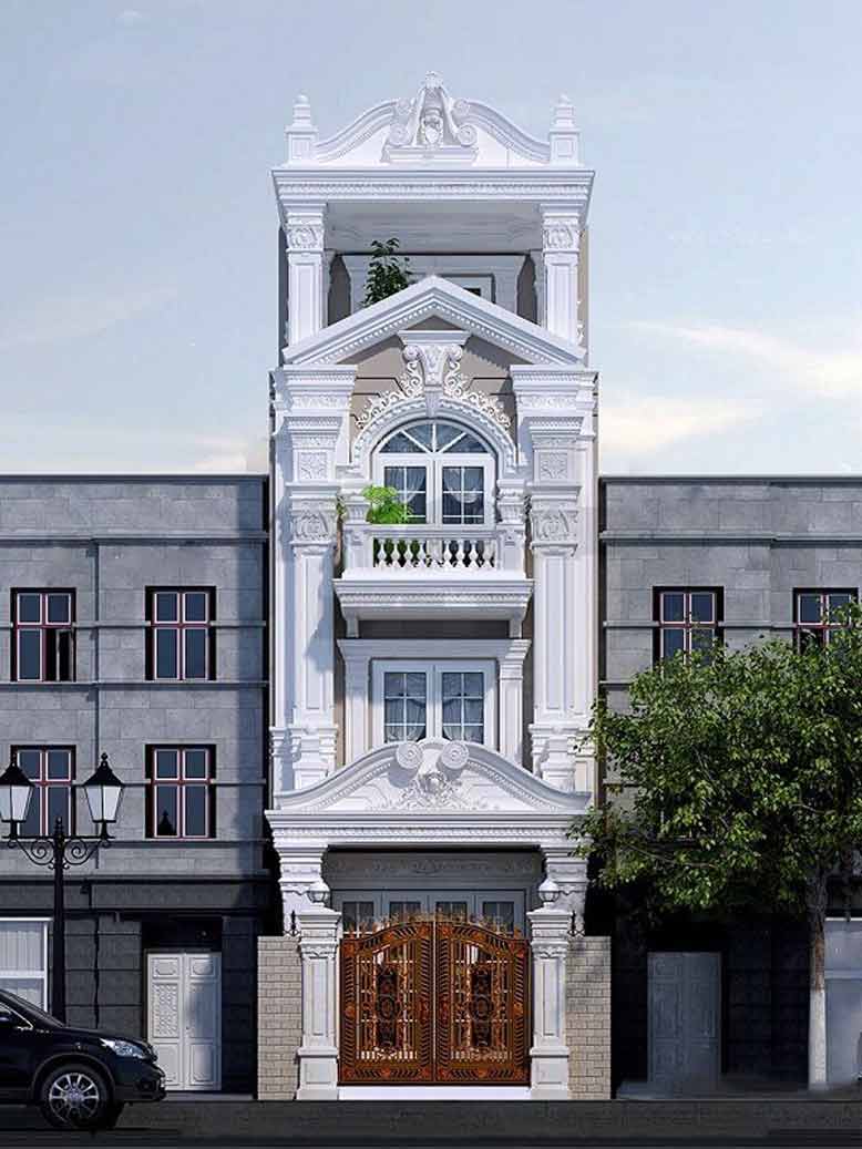 Hệ thức cột Iconic là đặc trưng của mẫu nhà phố tân cổ điển