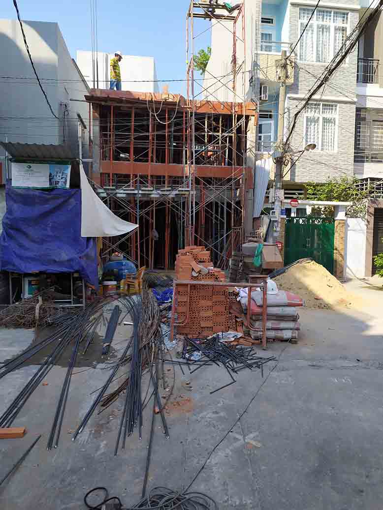 Hình ảnh thực tế thi công nhà phố tân cổ điển