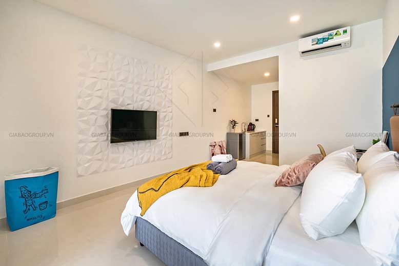 Nội thất căn hộ 1 phòng ngủ với màu sắc tinh tế, nhã nhặn
