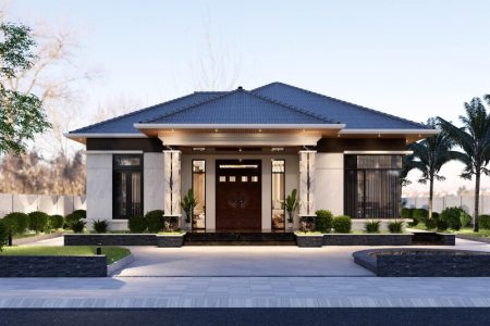 Thiết kế nhà cấp 4 đẹp mái Nhật sang trọng tại Quảng Ngãi