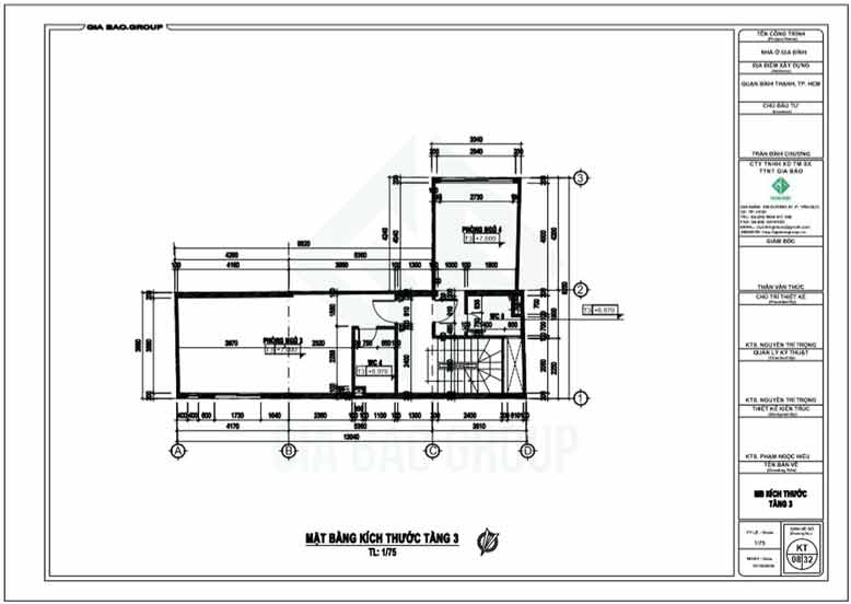 Tầng 3 của thiết nhà ống