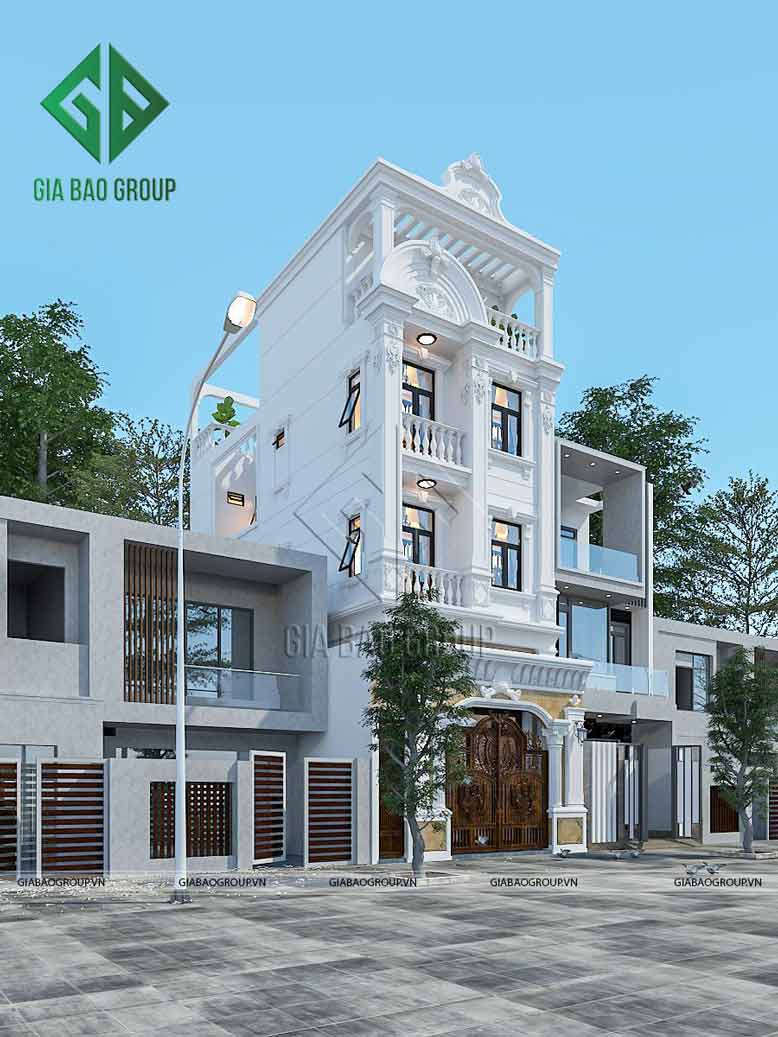 Nhà phố tân cổ điển 4 tầng đẹp lộng lẫy