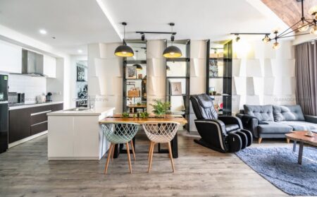 Thiết kế nội thất căn hộ 1 phòng ngủ hài hòa, bắt mắt tại chung cư The Tresor, quận 4
