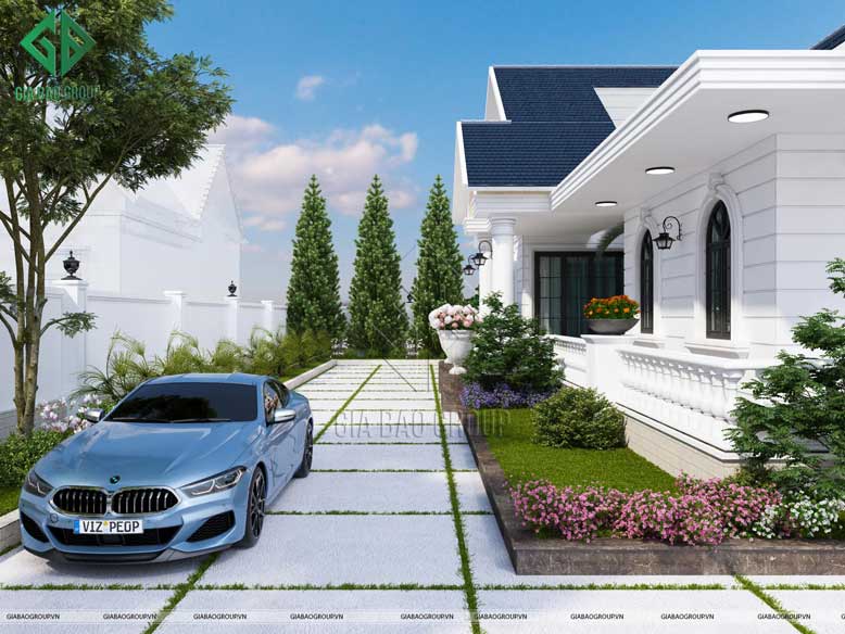 Hệ thống mái nhà biệt thự một trệt mái ngói hiện đại được thiết kế theo hình chữ A