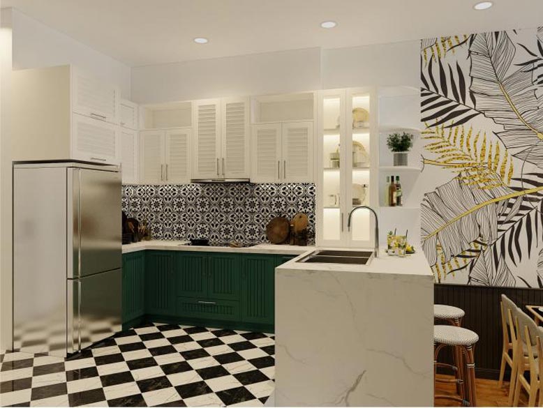 Phối cảnh thiết kế nội thất 3D cho phòng bếp