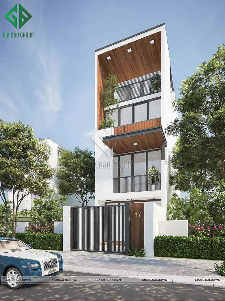 Màu sắc chủ đạo của mẫu nhà phố 3 tầng hiện đại