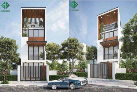 Mẫu nhà phố 3 tầng hiện đại, phóng khoáng tại Long An