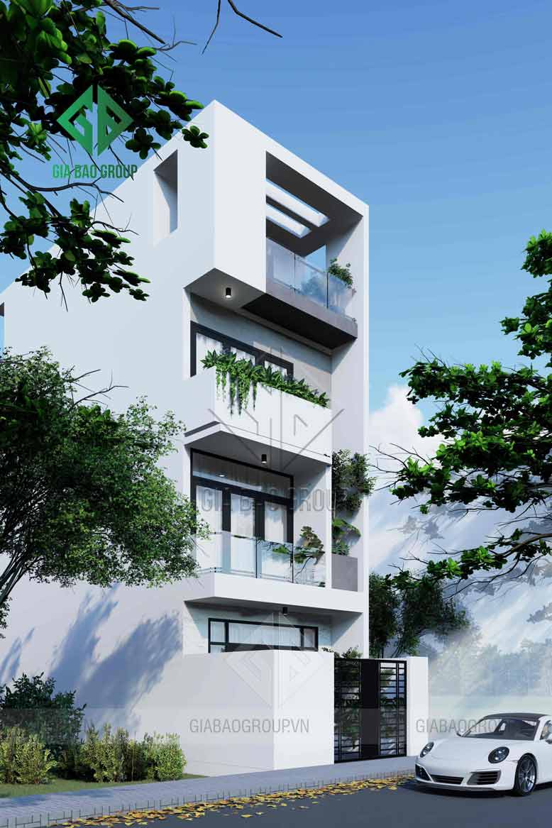 Sự hài hòa cân đối về kiến trúc nhà phố 1 trệt 3 lầu đẹp và hiện đại