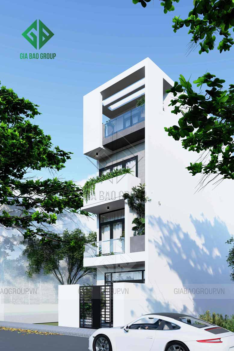 Tông màu trắng tăng thêm sự sang trọng của nhà phố 3 tầng đẹp tại đồng nai