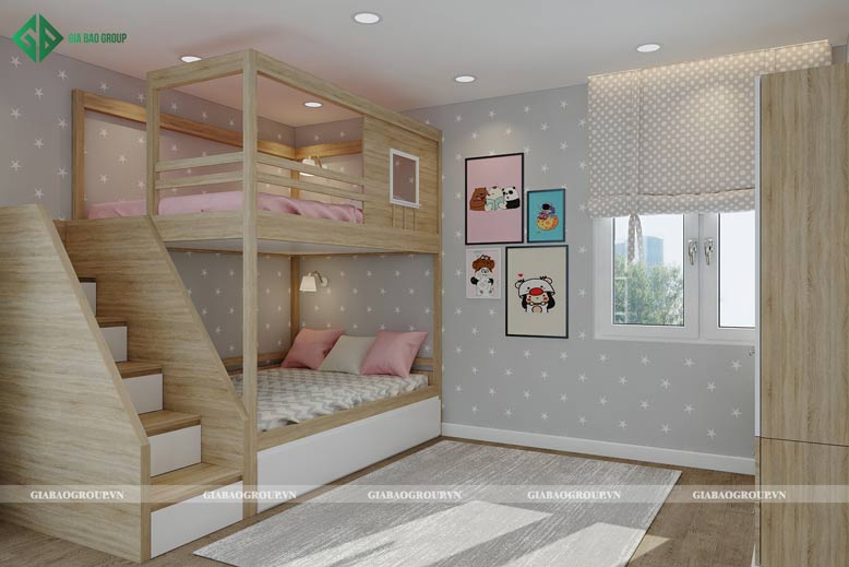 Nội thất nhà 2 tầng cho phòng ngủ của bé