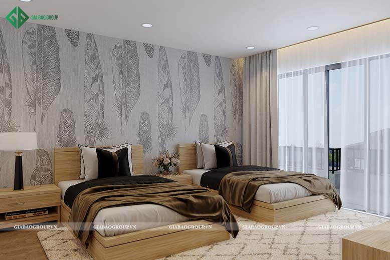 Nội thất nhà 2 tầng cho 2 phòng ngủ 2