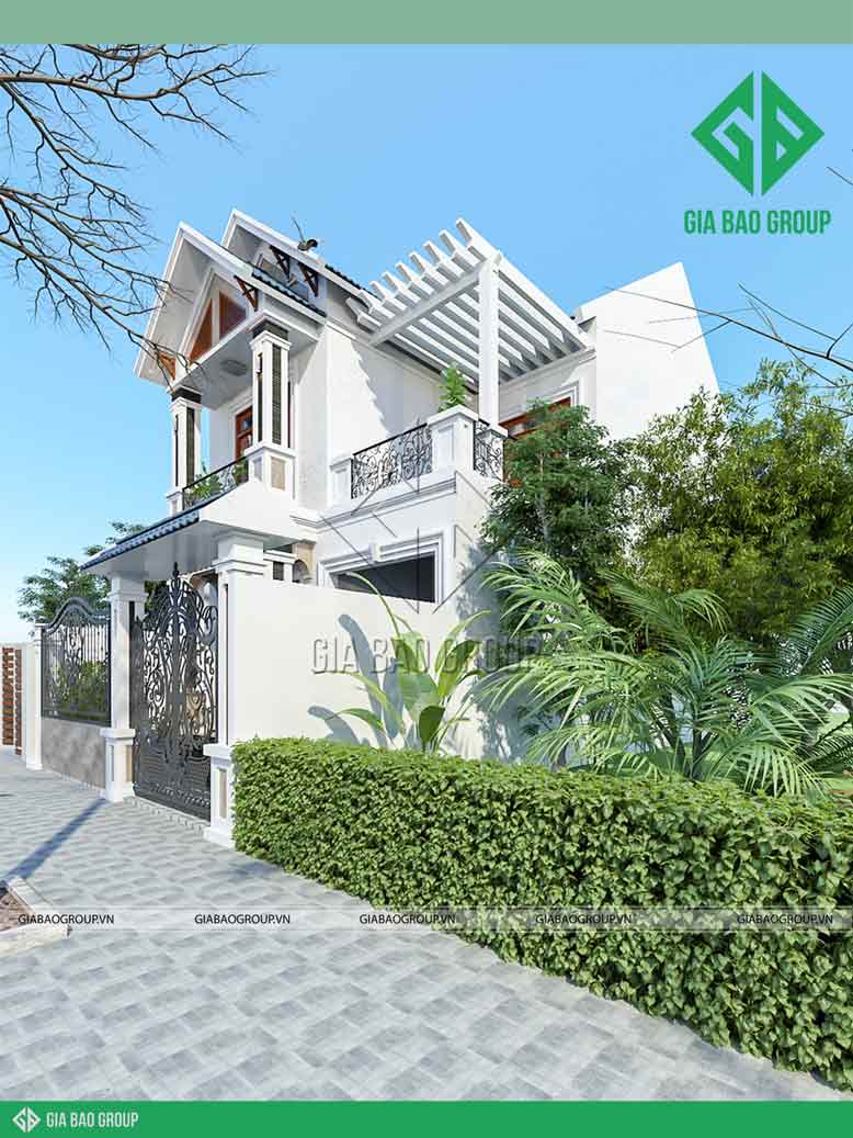 Thiết kế kiến trúc biệt thự phố 2 tầng đẹp và hiện đại – anh Khoa, Hóc Môn