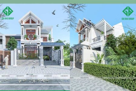 Thi công biệt thự phố 2 tầng đẹp và hiện đại tại Hóc Môn