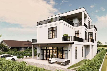 Thiết kế thi công biệt thự hiện đại 3 tầng đẹp – anh Thái tại Bình Dương