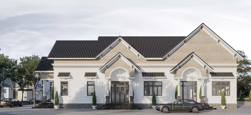Thiết kế nhà 1 tầng 3 phòng ngủ diện tích 300m2