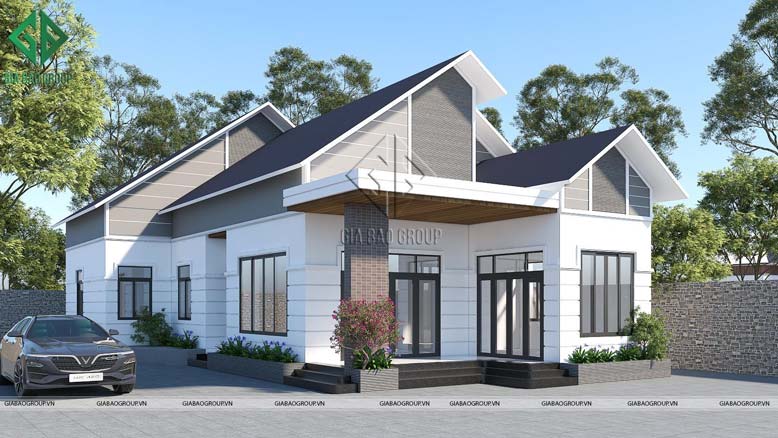 Nhà cấp 4 mái Thái linh hoạt diện tích xây dựng