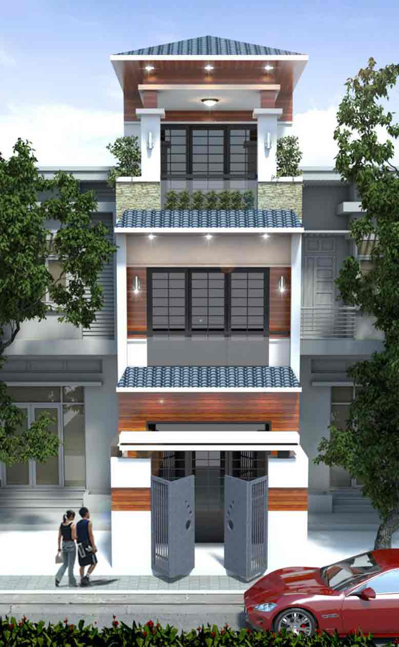 Nhà phố mái ngói với vẻ đẹp vững chãi