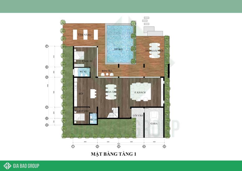 Mặt bằng công năng tầng 1