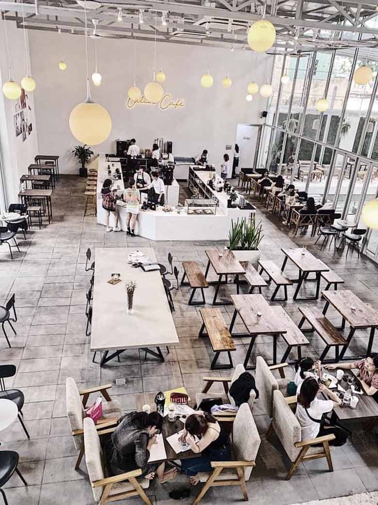 View rộng rãi của quán cafe đẹp ở Sài Gòn