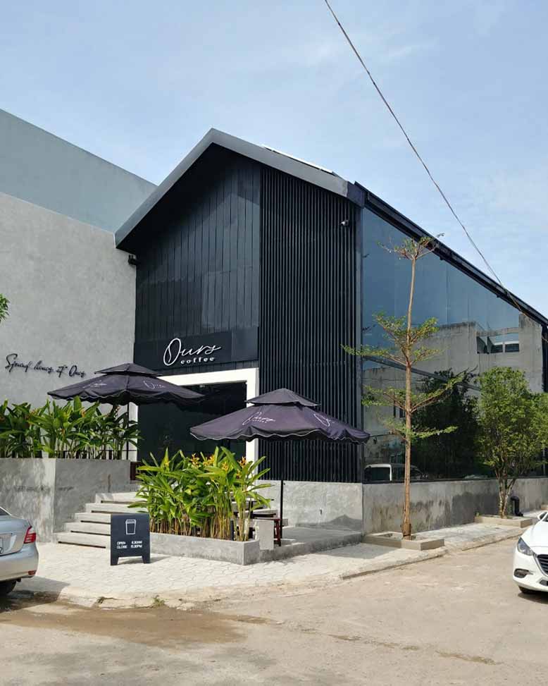 Hình ảnh thi công quán cafe ours coffee