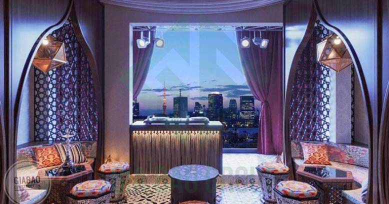 Quán cafe phong cách Ba Tư - một sản phẩm thi công xây dựng của Gia Bảo Group