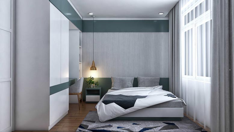 Trang trí phòng ngủ đơn giản nhưng đầy đủ tiện nghi