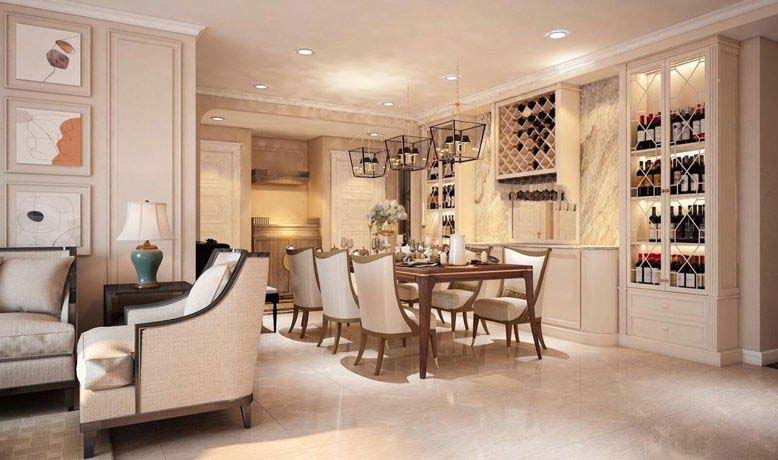 Một không gian trong căn hộ được thiết kế làm nơi thư giãn cho gia đình