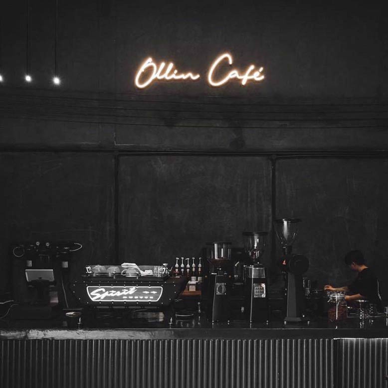 Thi công nội thất cho khu vực pha chế của quán Ollin Cafe
