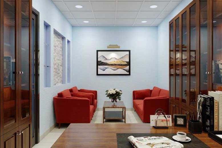 Khu vực tiếp khách được trang trí bắt mắt