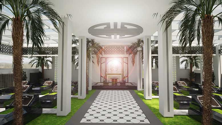 Bố cục bên trong công trình thiết kế mộ phần gia tộc